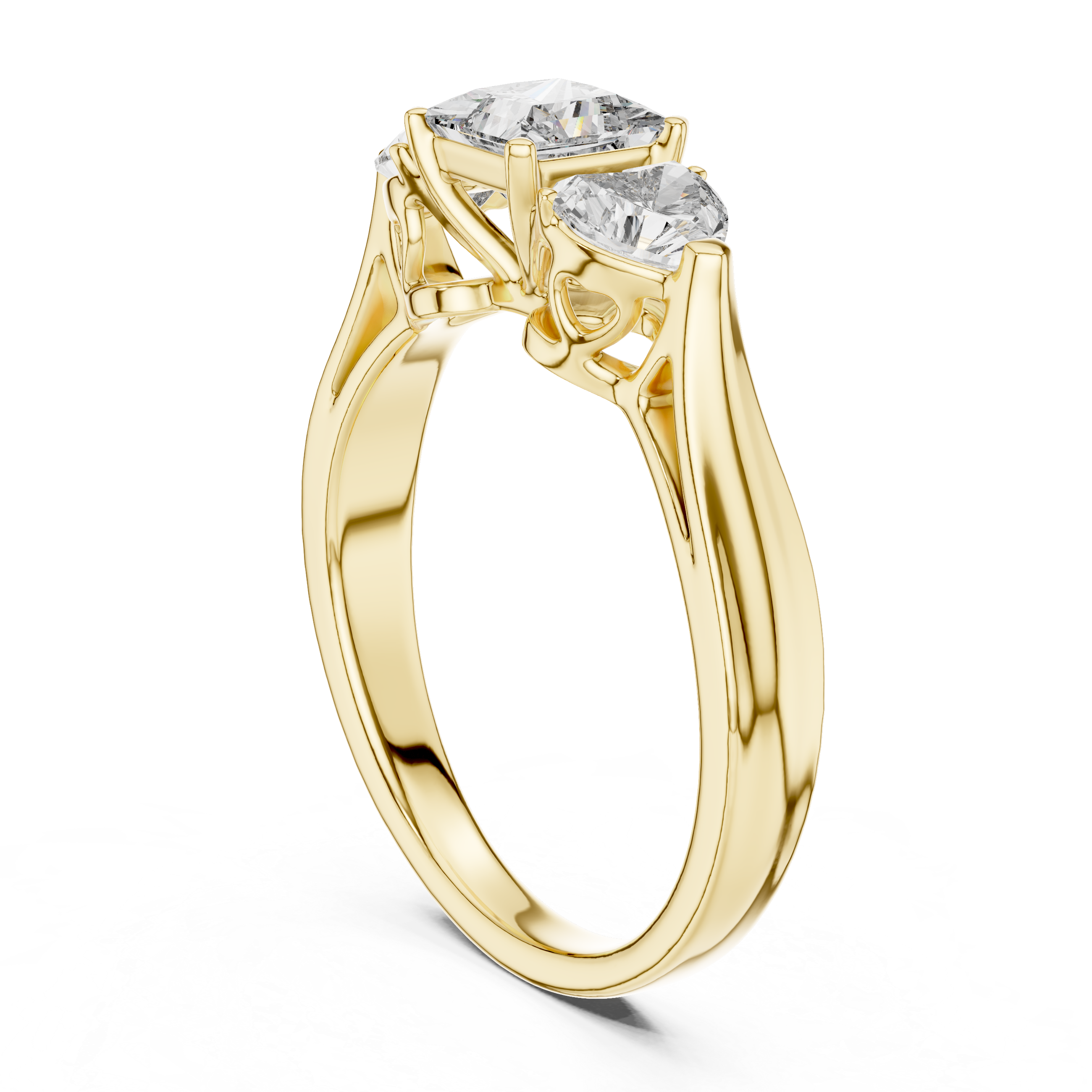 Romantic 0.25-CT Princess & 0.50-CT Heart Diamond Ring in 14-KT White Gold